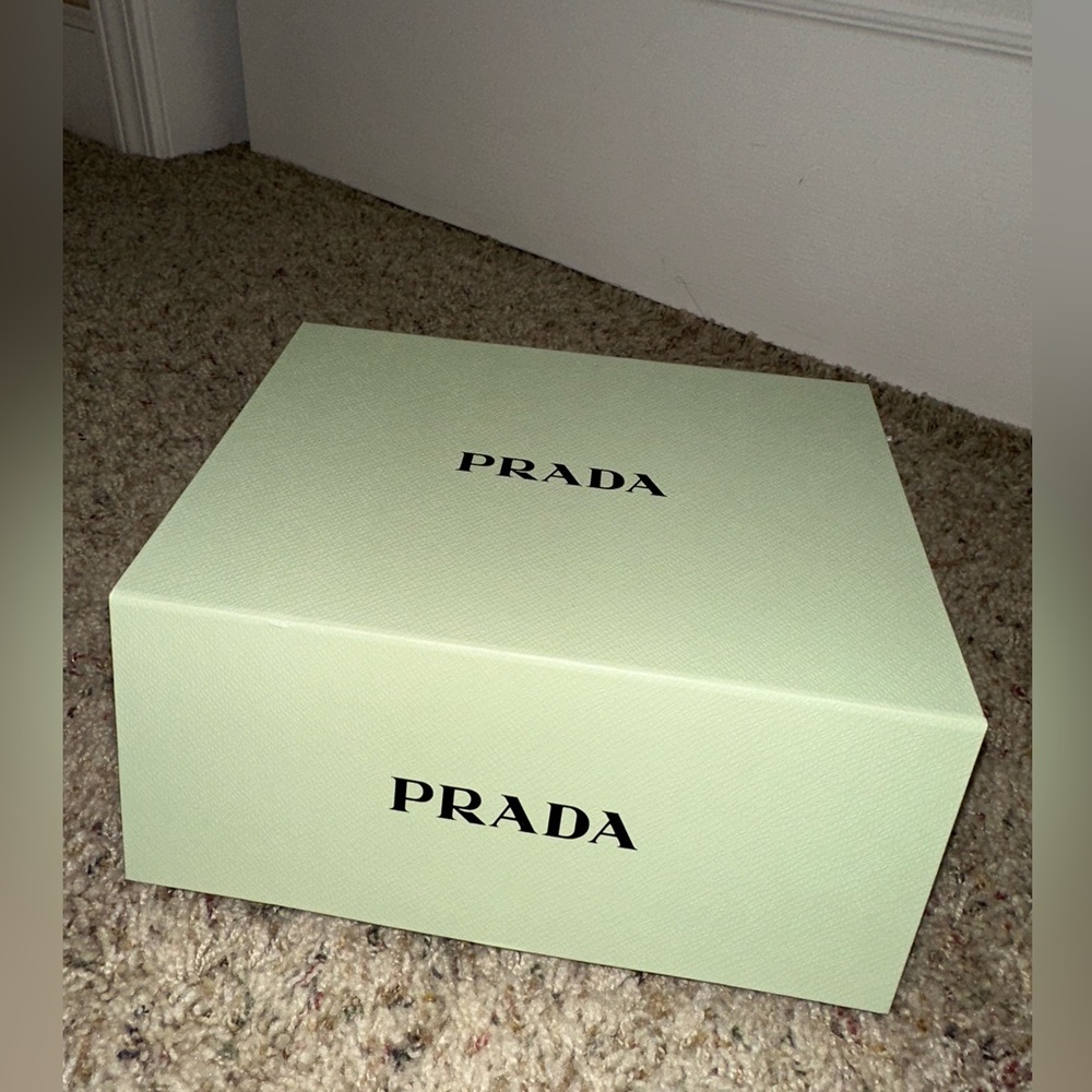 Beautiful Prada green mint box with gift wrap tissue and stuffing💚🤍